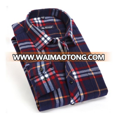 men's casual long sleeves brush y/d check shirts