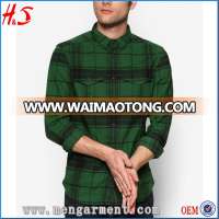 New style pant flannel green plaid shirt different types branded designer check shirts for men